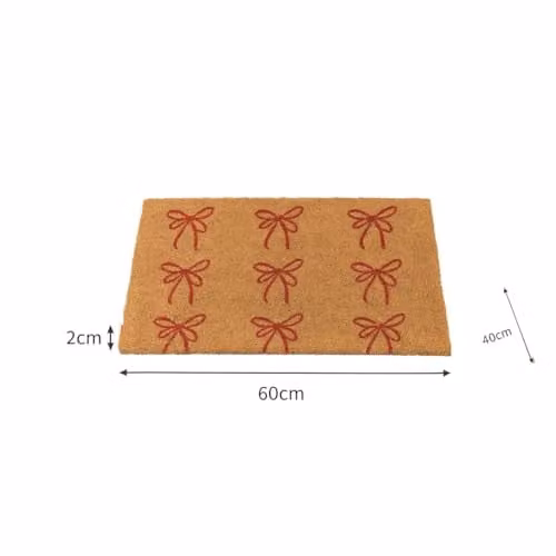 Melody Maison Red and Brown Christmas Coir Doormat with PVC Backing, W: 60 cm, D: 40 cm – 2