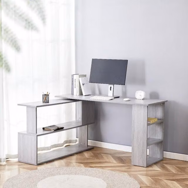 Kosy Koala Modern L-Shaped Corner Office Desk in Grey