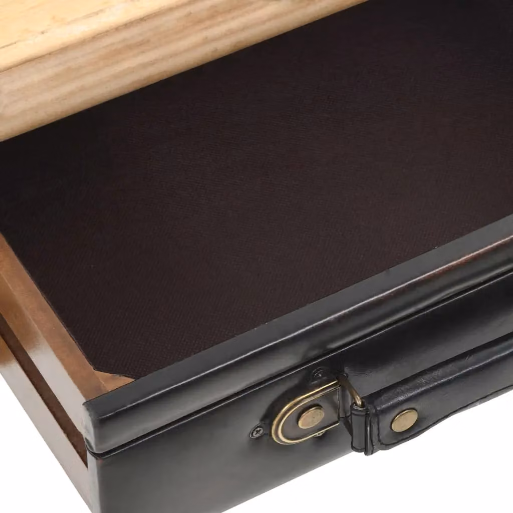 Berkfield Home Solid Fir Wood Drawer Cabinet in Brown, W: 80 cm, D: 36 cm, H: 75 cm – 4