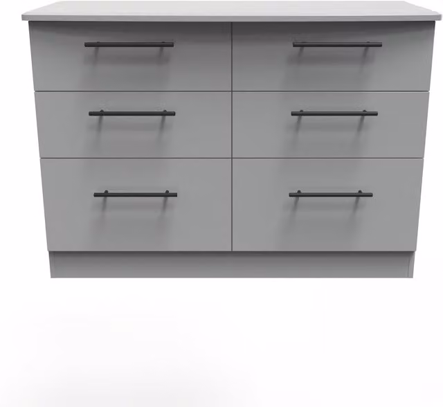2 U Howard 6 Drawer Wide Chest in Dark Grey
