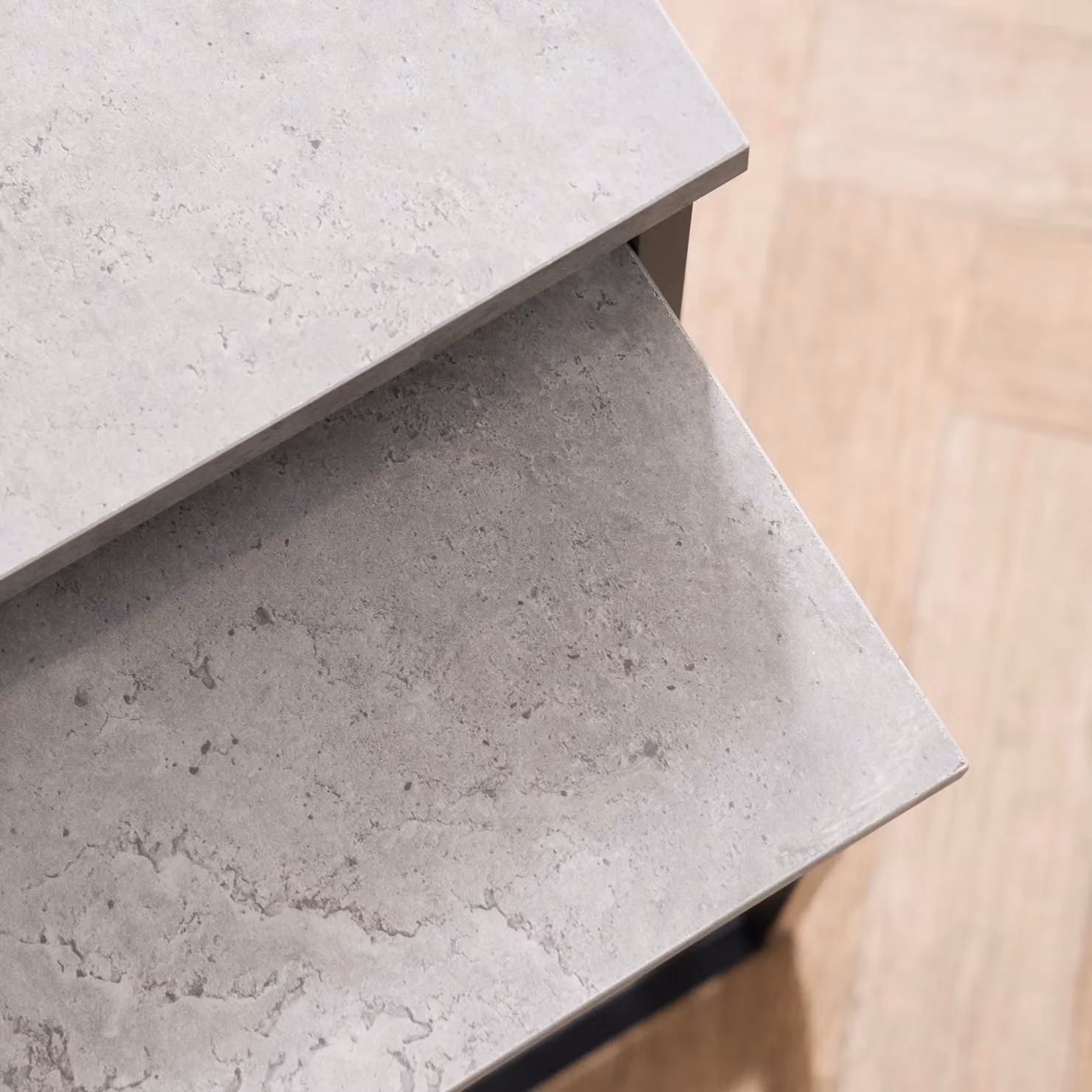 OHS Manhattan Set of 2 Square Nest of Tables in Light Grey – 2