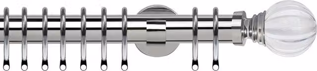 Terrys Segmented Ball 35mm IDC Metal Curtain Pole in Silver or Black