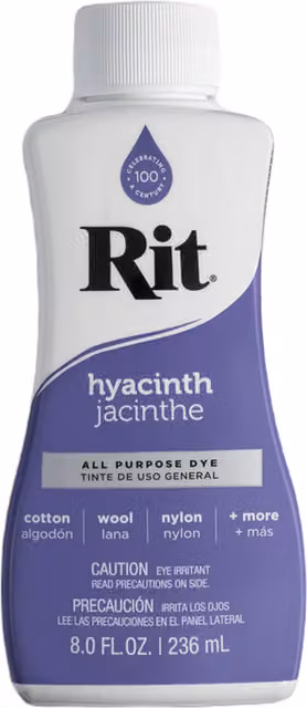 Rit All Purpose Fabric Liquid Dye for Natural Fibres in Hyacinth Blue and Purple