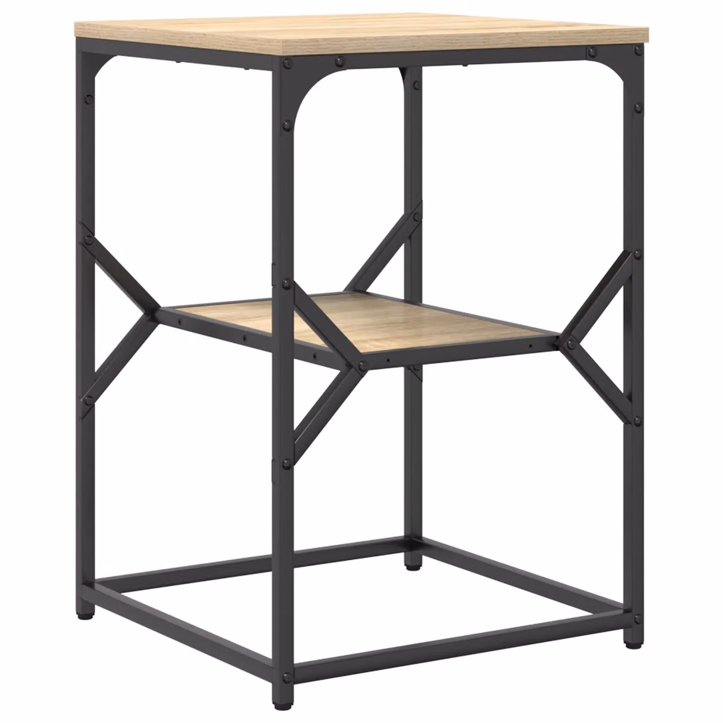 Berkfield Home Sonoma Oak Side Table in Black, W/D/H: 41 x 40 x 60 cm – 2