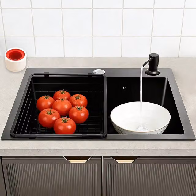 Ventryn Black Stainless Steel Single Bowl Undermount Kitchen Sink – 1