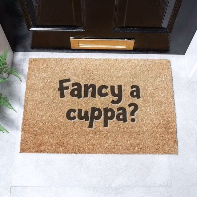 Artsy Mats Fancy A Cuppa Doormat in Brown, W/D: 60 x 40 cm – 1