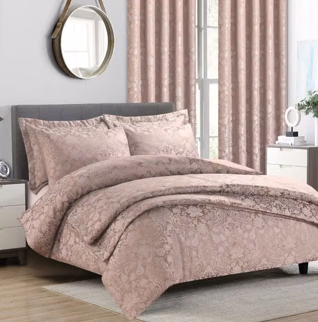 Rapport Home Pink Floral Damask Bedspread, W: 260 cm, D: 230 cm