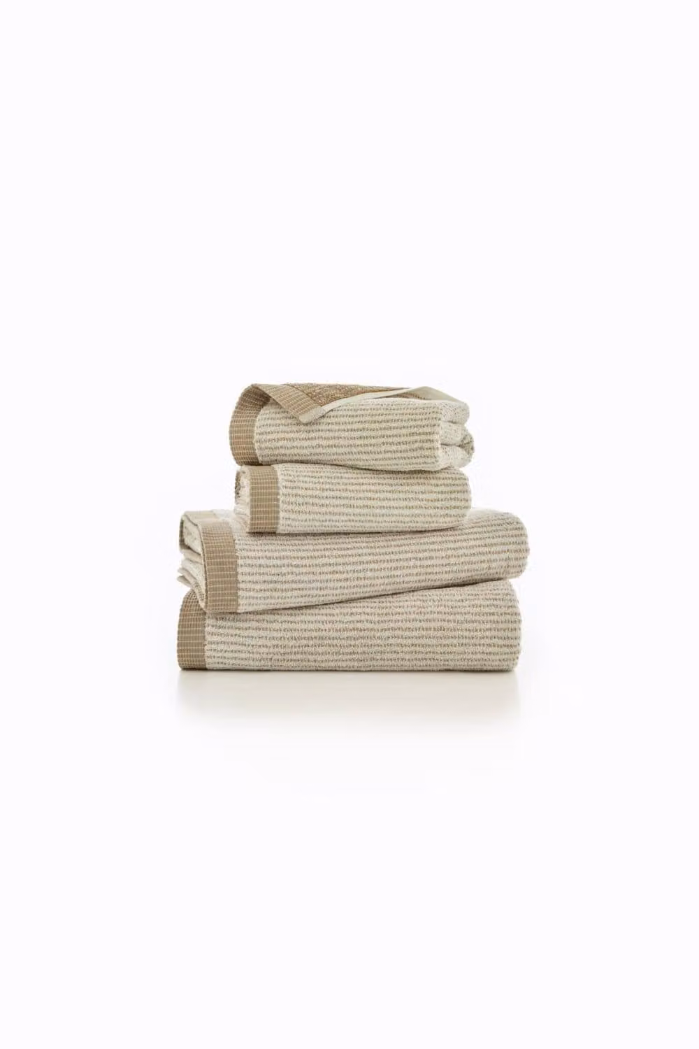 The Lyndon Company Willow Weave Stripe Bath Sheet in Natural Beige Pure Cotton 550gsm – 2