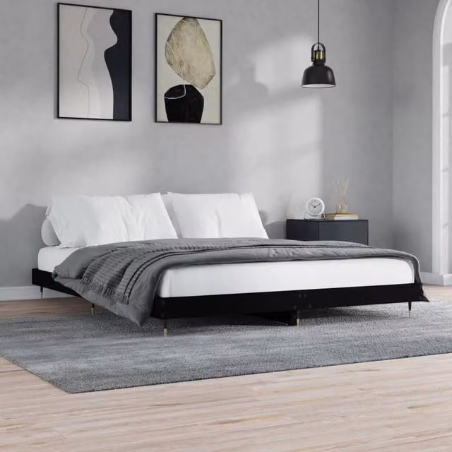 Berkfield Home Durable Bed Frame in Black, W/D/H: 200 x 200 x 203 cm – 1