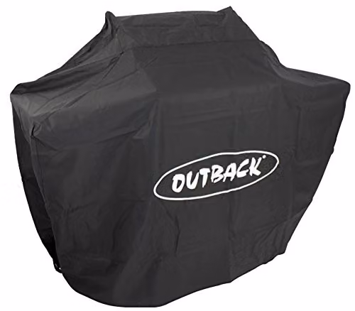 Outback Premium Black BBQ Cover for Excel/Omega Gas and Charcoal Grills, Water Resistant and Breathable PVC, W/D/H: 104 x 62.5 x 62.5 cm