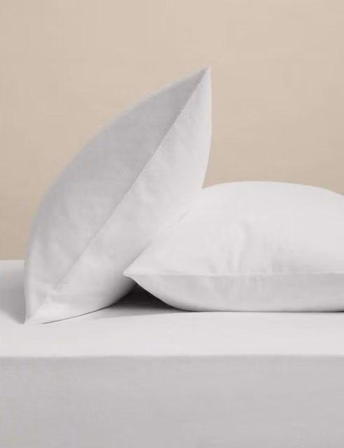 M&S 2 Pack Pure Cotton Brushed Flannelette Pillowcases in White