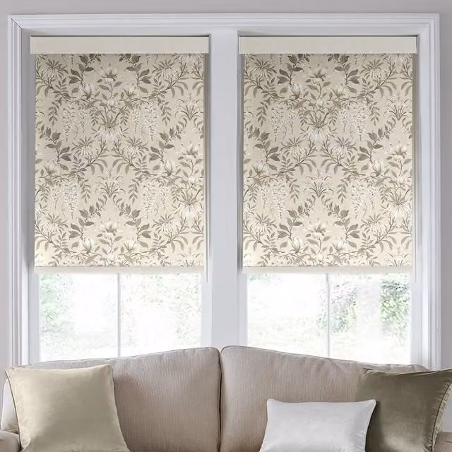 Laura Ashley Parterre Made To Measure Blackout Roller Blind in Beige Floral Polyester