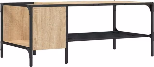 Berkfield Home Sonoma Oak Coffee Table with Rack, Brown, W: 100 cm, D: 51 cm, H: 40 cm