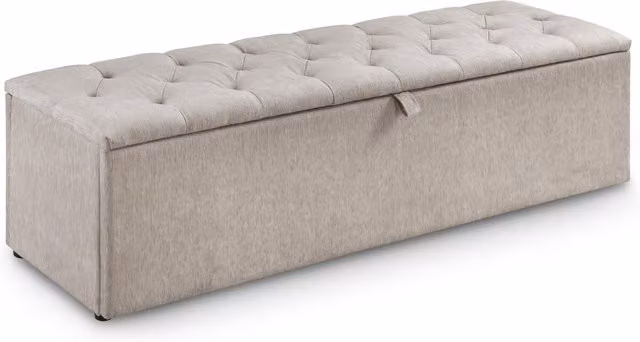 Julian Bowen Ravello Mink Chenille Fabric Blanket Box in Beige and Brown