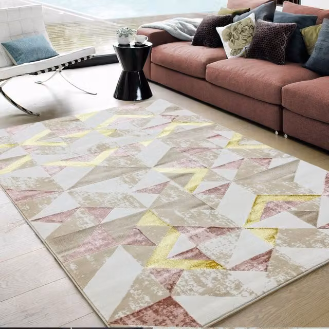 The Rug Shop UK Multi Modern Geometric Machine Woven Easy Care Rug, W/D: 200 x 290 cm, Multicolour – 1