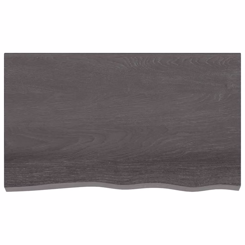 Berkfield Home Table Top Dark Grey Treated Solid Wood Oak W/D/H: 100 x 60 x (2-6) cm – 2