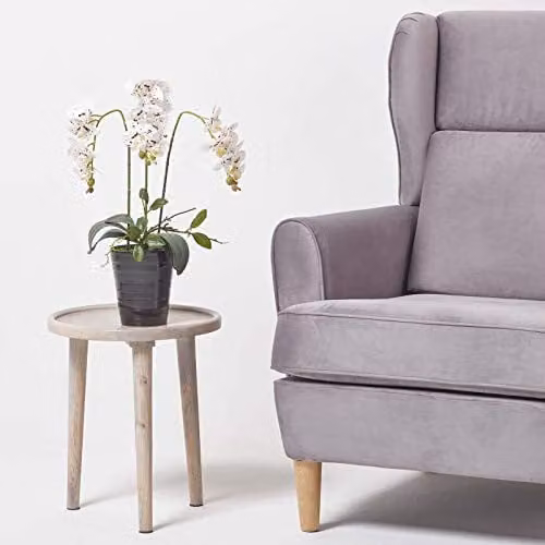 Homescapes Artificial White Phalaenopsis Orchid in Black Ceramic Pot, Height: 56 cm – 3