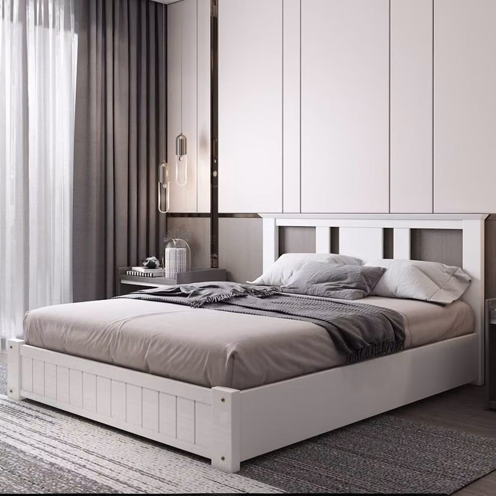 Somnior Elwood White Solid Wood Bed Frame with 3 Drawers, W/D/H: 180 x 200 cm – 2