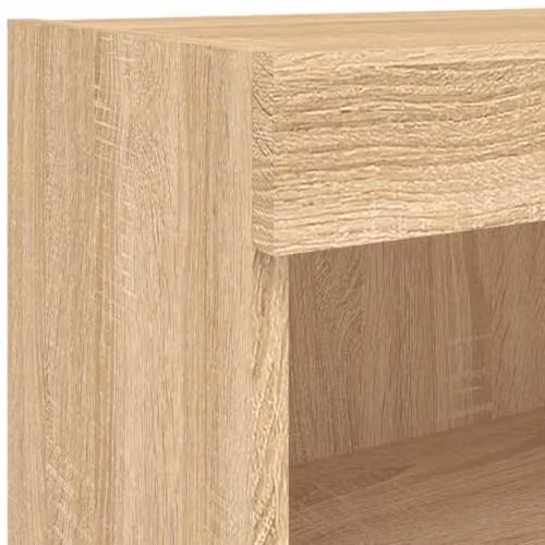 vidaXL Set of 2 Modern Wall-Mounted TV Cabinets with Integrated LED Lights in Sonoma Oak, W/D/H: 60 x 30 x 30 cm – 3