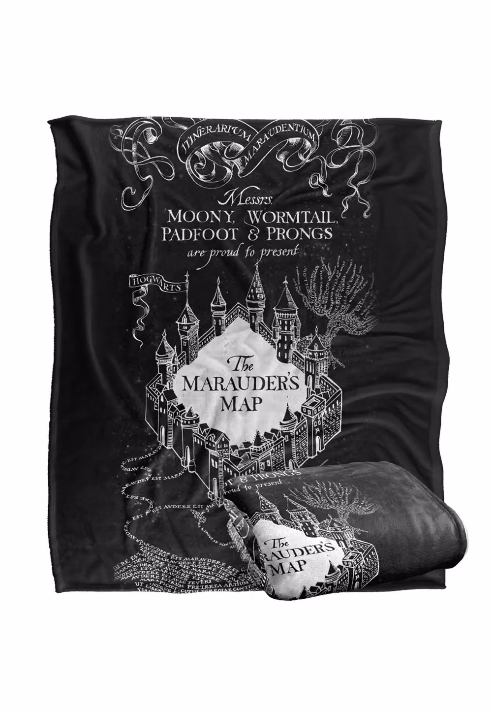 Warner Brothers Harry Potter Black and White Map Fleece Throw Blanket W/D/H: 152 x 127 cm – 7