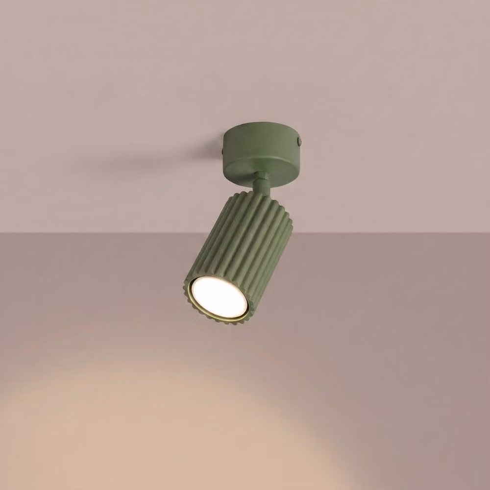 Sollux Lighting minimalist cylinder ceiling lamp in green, W/D/H: 18 x 7 x 7 cm – 3