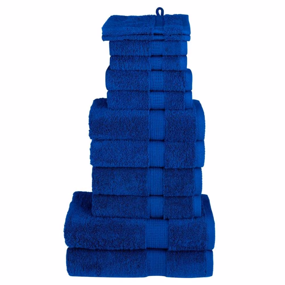 Berkfield Home SOLUND 12 Piece Premium Blue Cotton Terry Towel Set, 600 gsm – 2