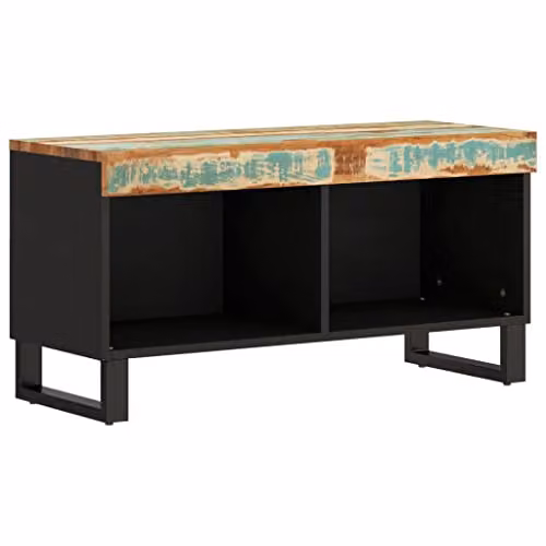 vidaXL Industrial TV Cabinet in Multicolour Reclaimed Wood, W/D/H: 85 x 33 x 43.5 cm – 1