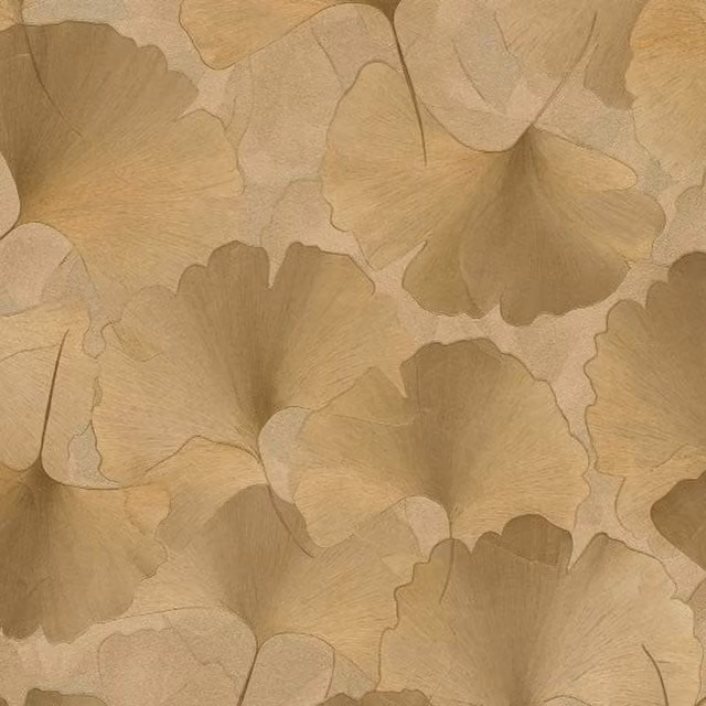 Erismann Ginko Dream Gold Textured Vinyl Botanical Floral Art Nouveau Wallpaper