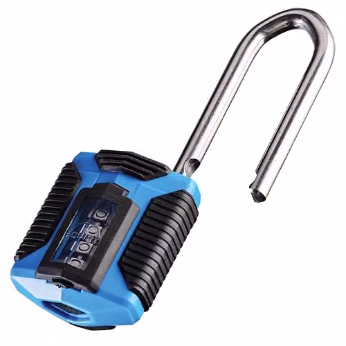 Squire CP50 Heavy Duty 4 Wheel Combination Padlock with All Terrain Marine Long Steel Shackle in Blue – 2