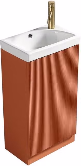 Bathroom Kingdom Flauto Cloakroom Vanity Basin in Burnt Orange, Width: 45 cm – 1