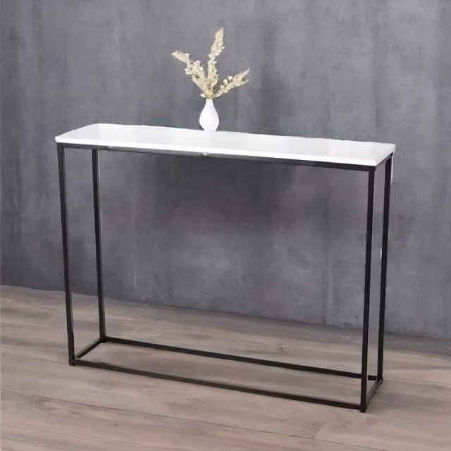 Rafaelo Mobilia Freestanding Slim Hallway Console Table in White, W/D/H: 100.5 x 24.0 x 75.5 cm – 1
