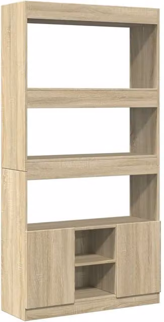 Berkfield Home Sonoma Oak Highboard in Light Brown, W/D/H: 92 x 33 x 180 cm