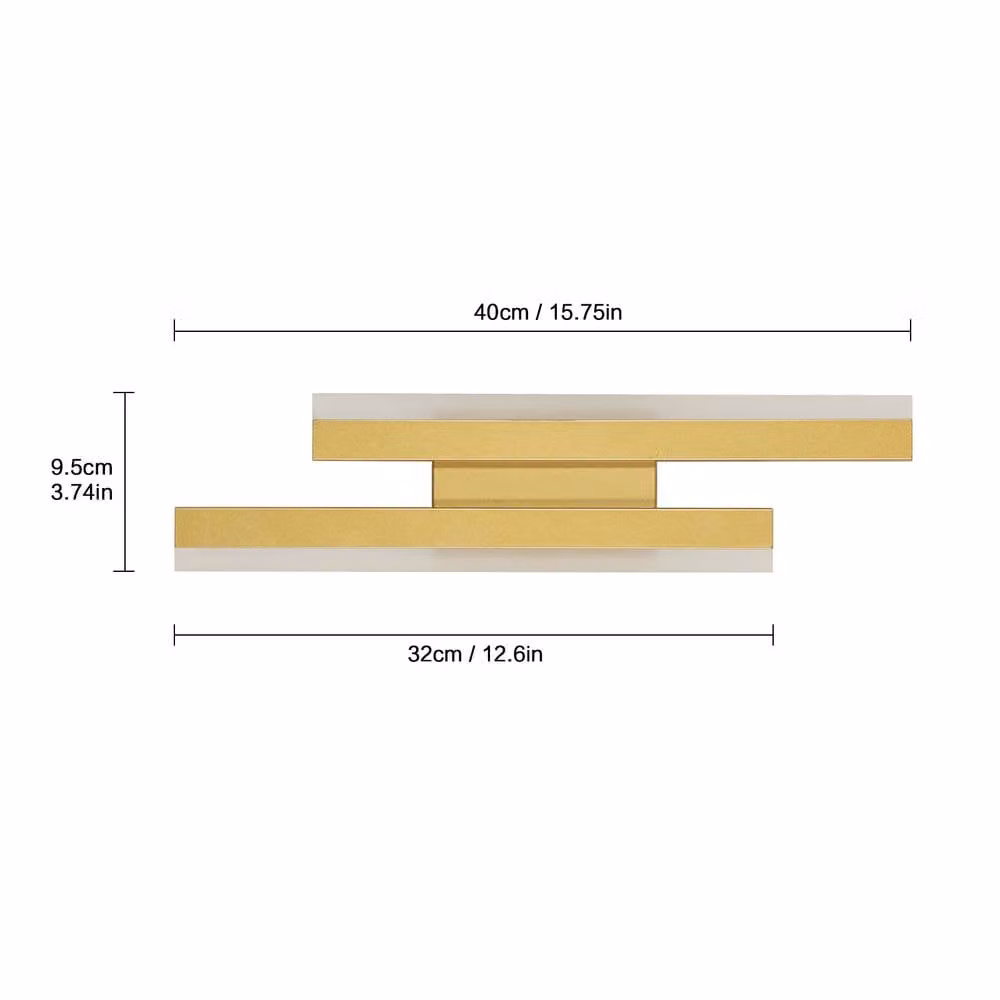 Pheashine Gold Linear LED Wall Light, 16W, 3000K Warm White, W: 40 cm – 1