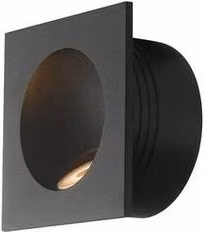 Netlighting ONYX Black LED Recessed Outdoor Wall Light, IP54, 144lm, 4000K, W/D/H: 9 x 9 x 4 cm