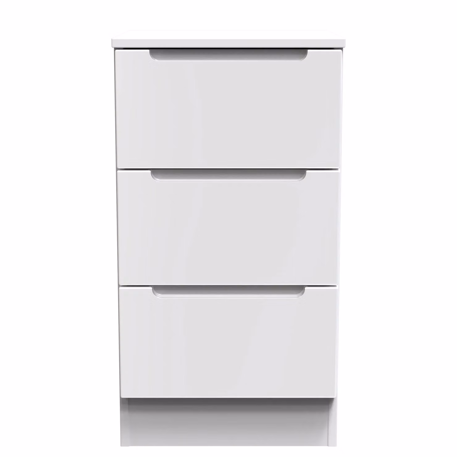 2 U Lucca 3 Drawer Bedside Table in White, Small, Ready Assembled – 2