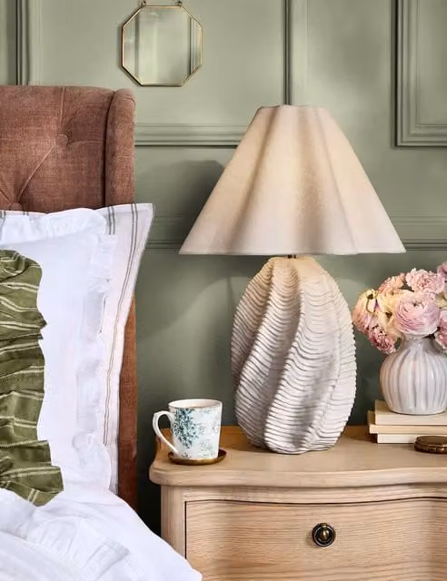 Laura Ashley Strata Table Lamp in White