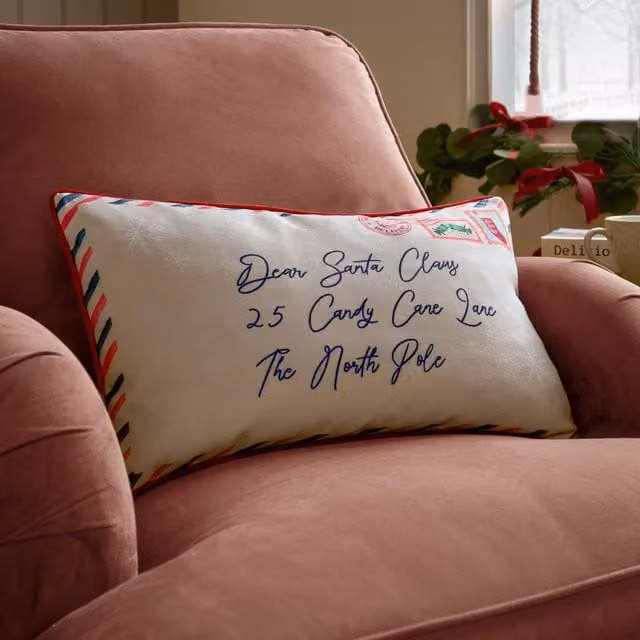 Riva Home Christmas Graphic Velvet Cushion, Multicolour, W: 50 cm, D: 30 cm, H: 30 cm