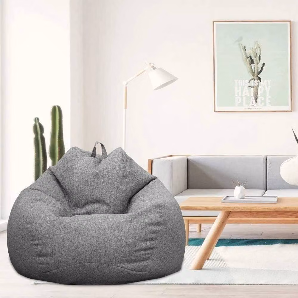 SPETLEK Extra Large Bean Bag Chair Cover in Grey, 0.6m2 – 3