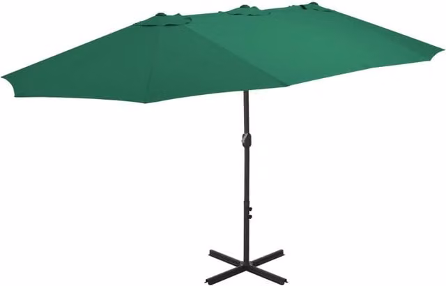 Berkfield Home Green Cantilever Outdoor Parasol with Aluminium Pole, W: 460 cm, D: 270 cm – 1