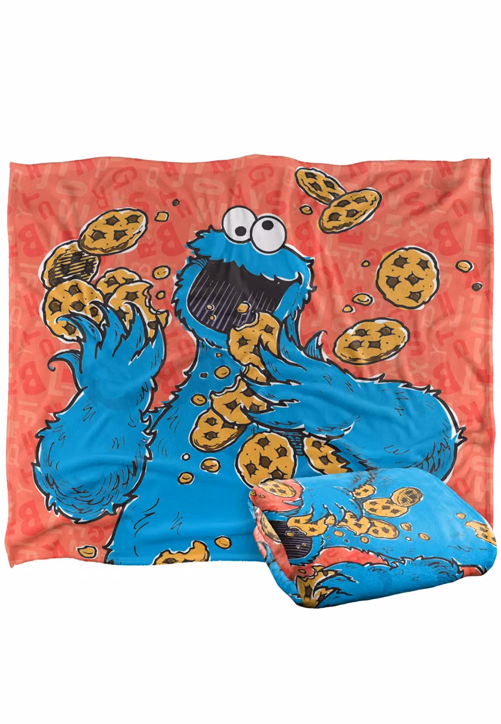 Sesame Street Cookie Monster Silky Touch Super Soft Throw Blanket, White, W: 152 cm, D: 127 cm – 2