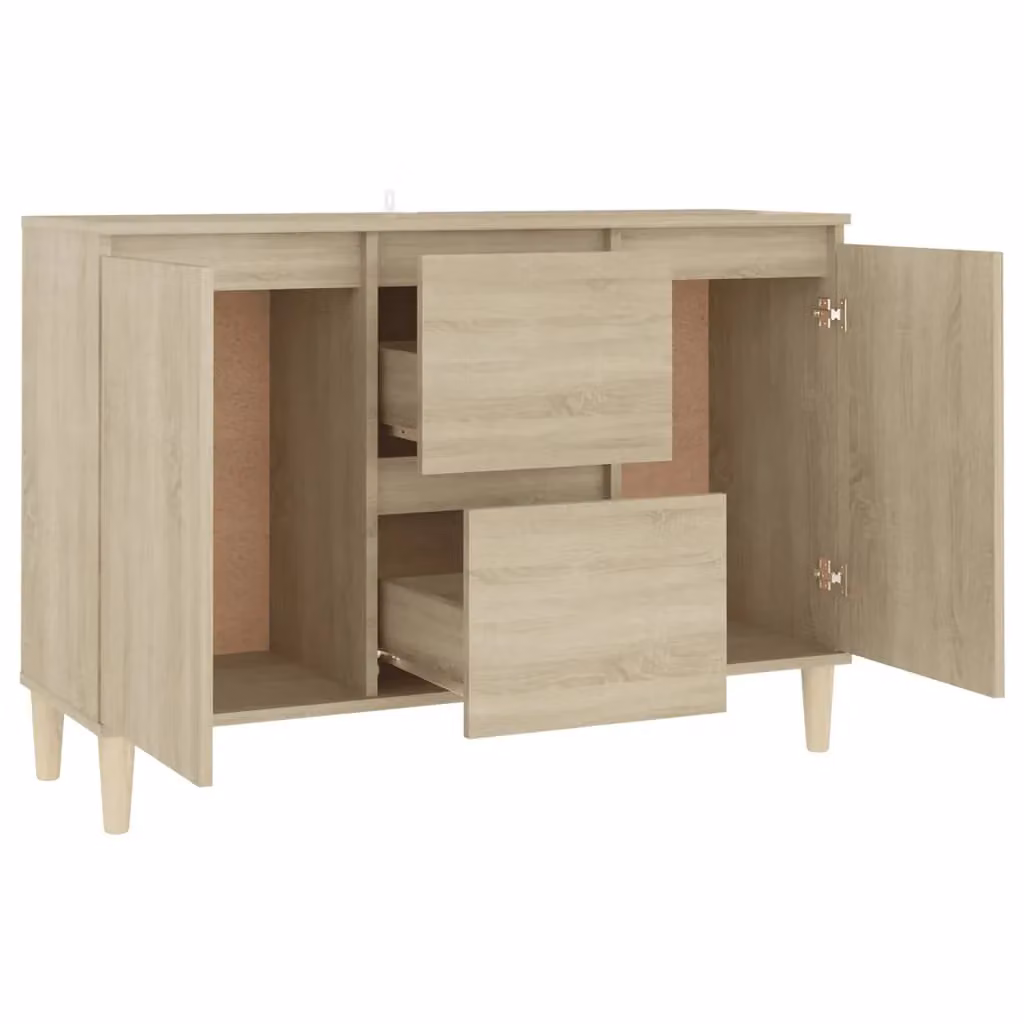 Berkfield Home Sonoma Oak Sideboard in Brown and Beige, W/D/H: 103.5 x 35 x 70 cm – 2