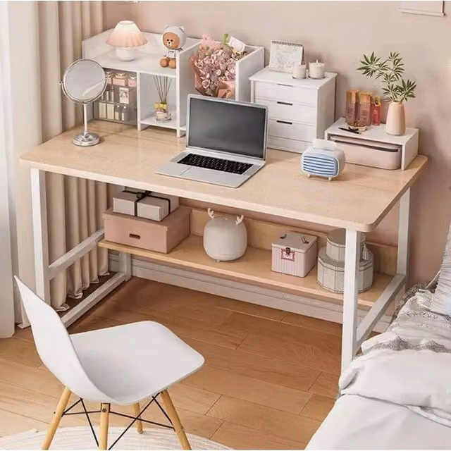 KORVIXA Modern Computer Desk for Home Office and Study, White, W/D/H: 100 x 100 x 100 cm