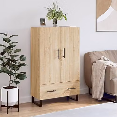 vidaXL Modern Highboard in Brown, W/D/H: 69.5 x 31.0 x 115.0 cm