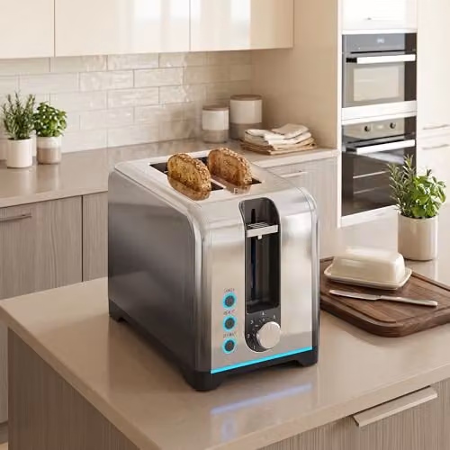 HOMCOM 2 Slice Toaster with 7 Browning Levels and Auto Shut-Off, 930W, Black and Silver – 7