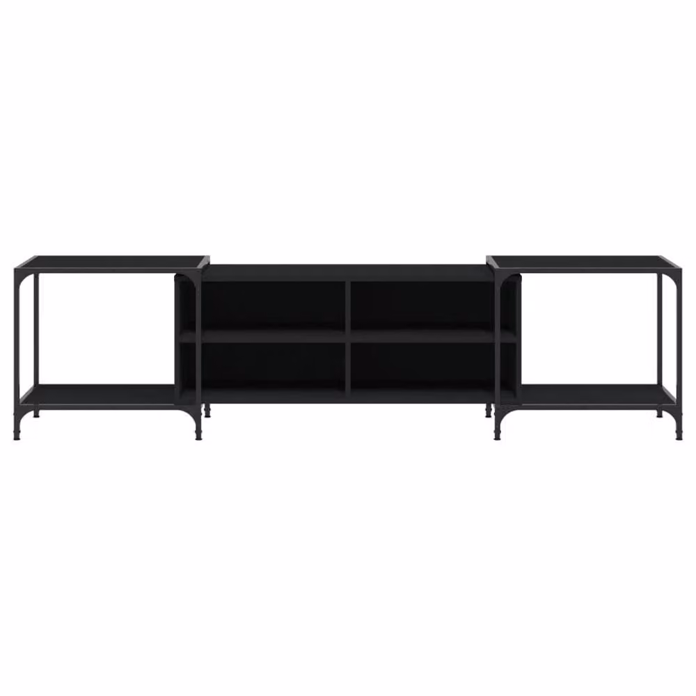 Berkfield Home Black TV Cabinet in Engineered Wood W/D/H: 203 x 37 x 50 cm – 3