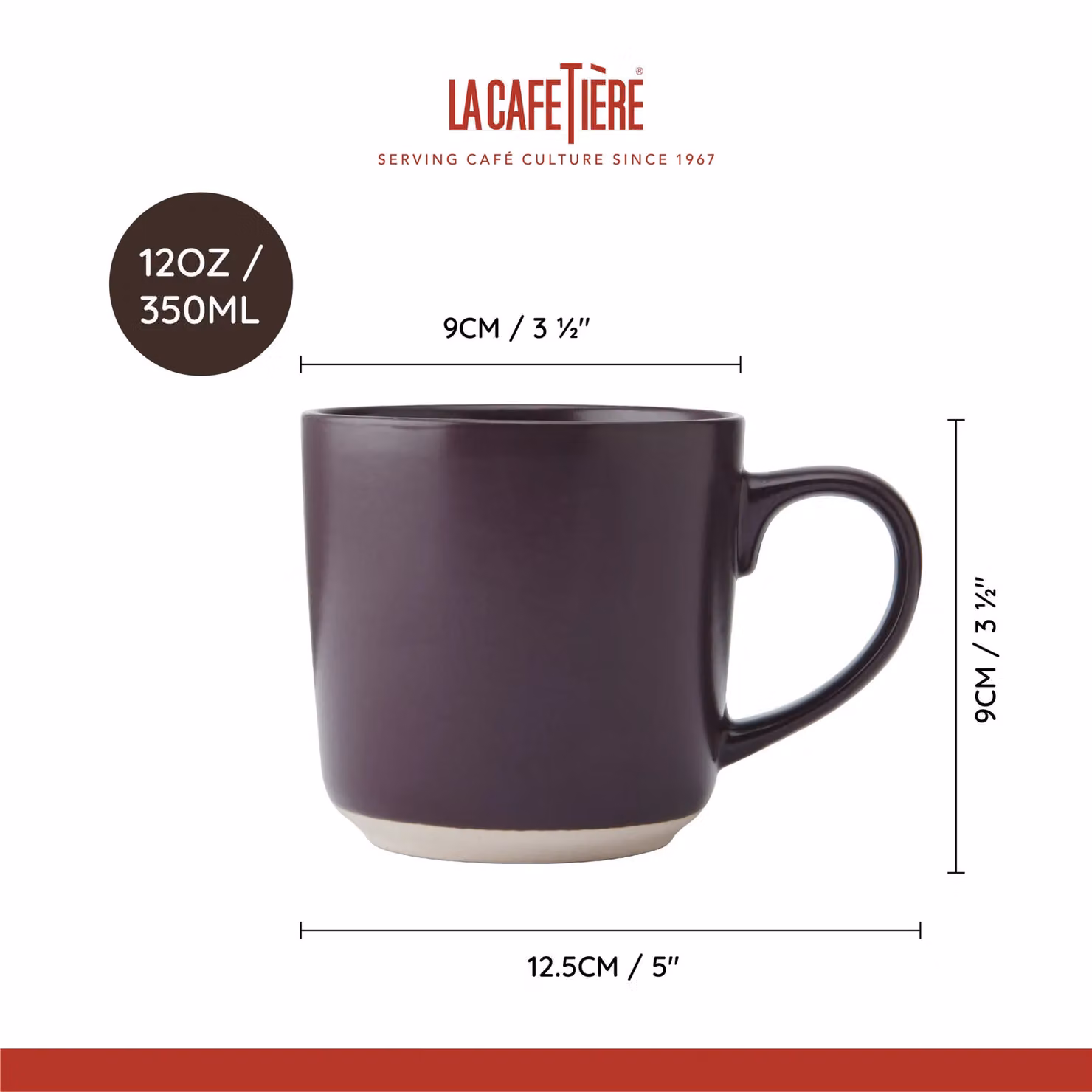 La Cafetiere Ceramic Stoneware Mug, Purple, 350ml – 3