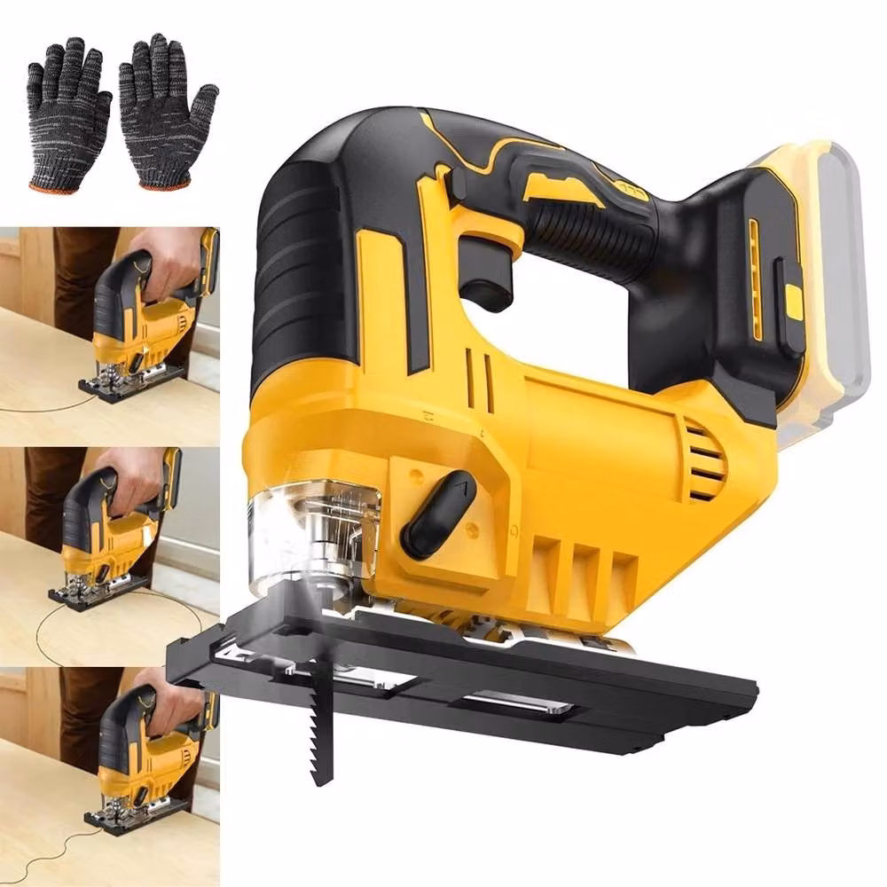 Ventryn Cordless 20V Yellow Woodworking Jigsaw with Bevel Cut Function – 3