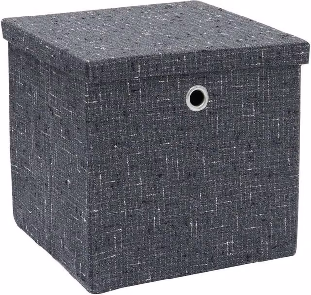 EONLION Foldable Square Fabric Storage Box in Grey, W/D/H: 50 x 50 x 50 cm – 1