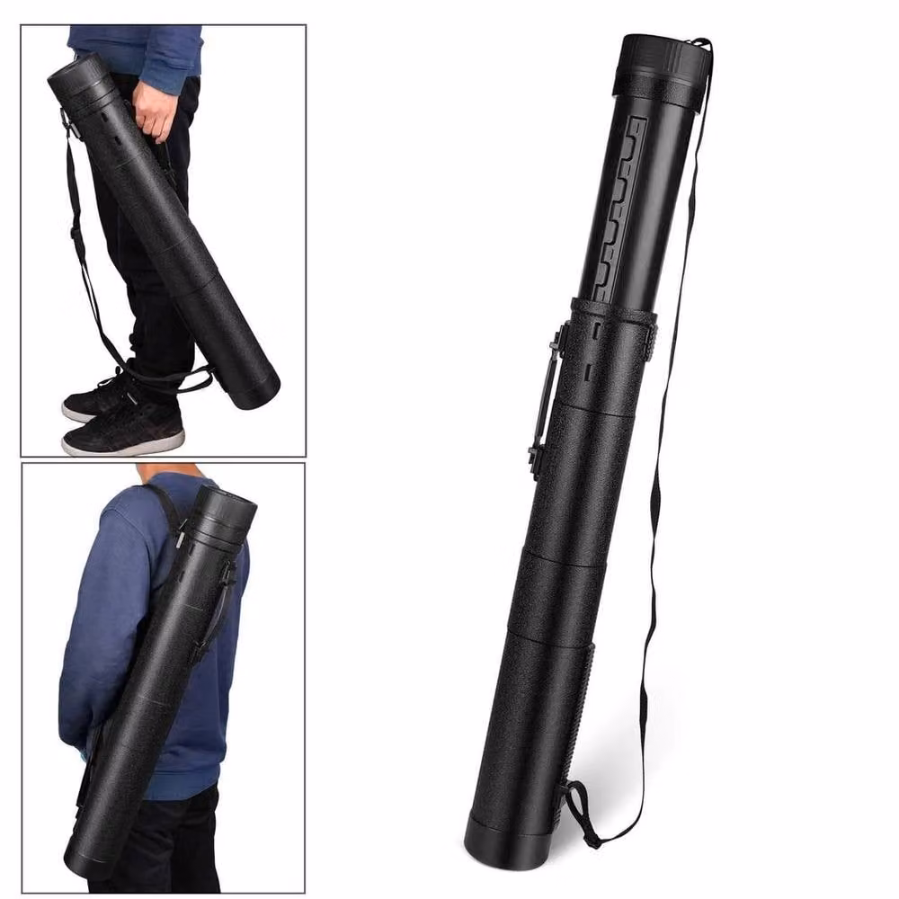 EONLION Waterproof Plastic Document Storage Art Tube in Black, Length: 50 cm – 3