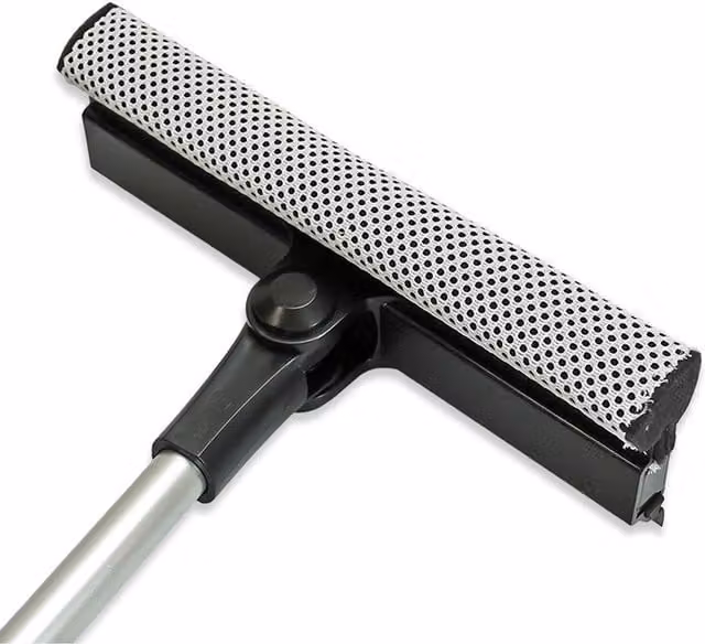 Simply Auto 2-in-1 Telescopic Squeegee and Sponge in Black with Extendable Handle 69.5 cm to 118 cm
